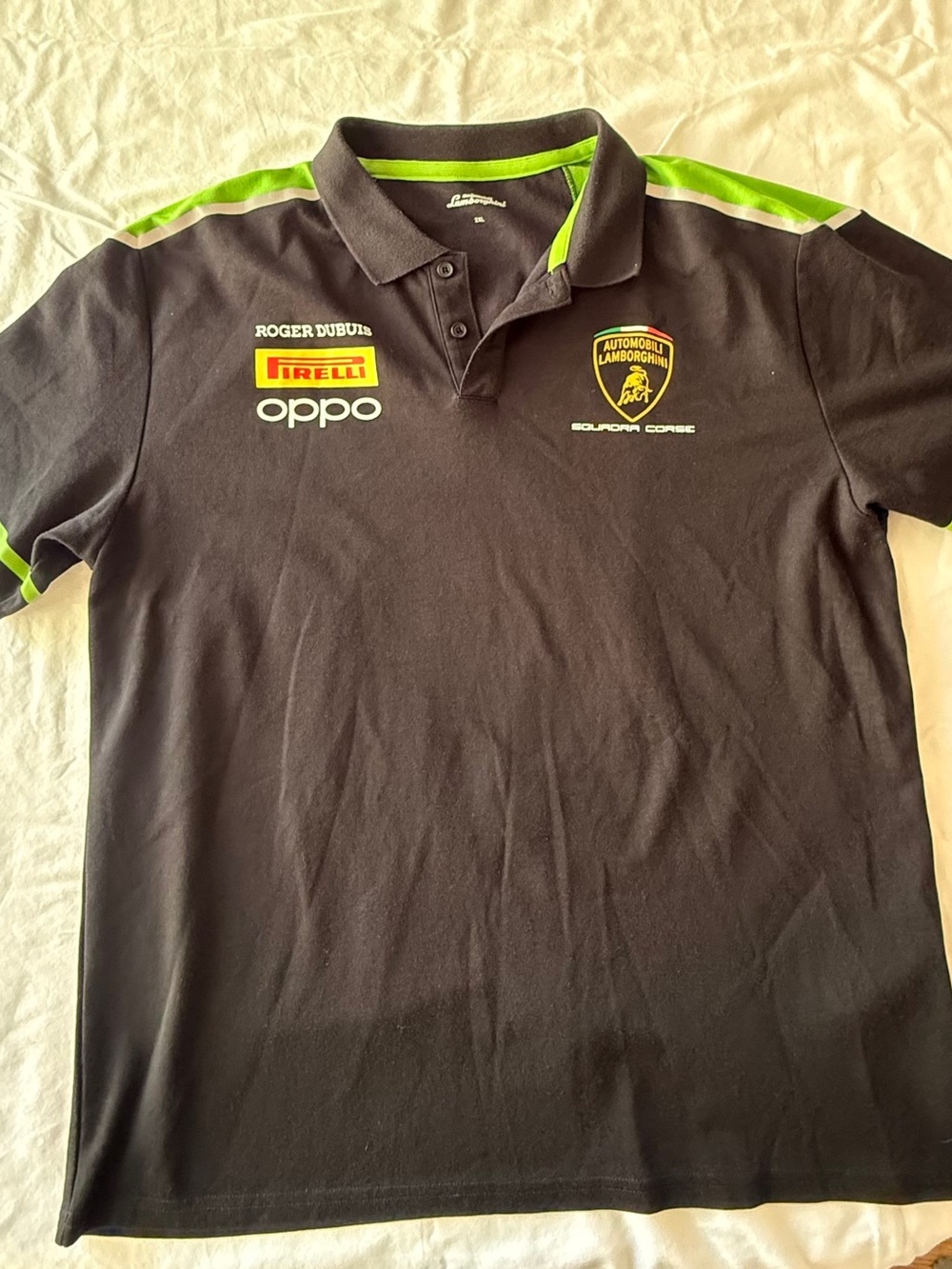 Official Lamborghini Squadra Corse Team Polo Black Green Pirelli OPPO
Mens